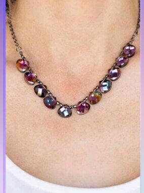 Paparazzi New Catch a Fallen Multicolor Faceted Bead Necklace Set
